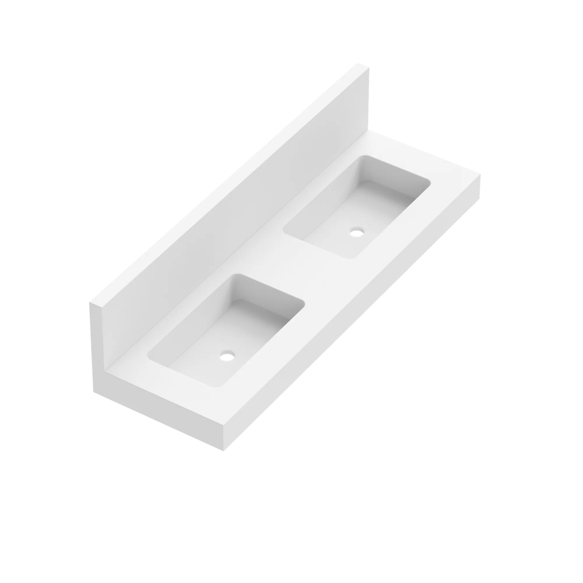 Ambar Depth 46 Plinthed Wall Mounted 2 Sink 140cm