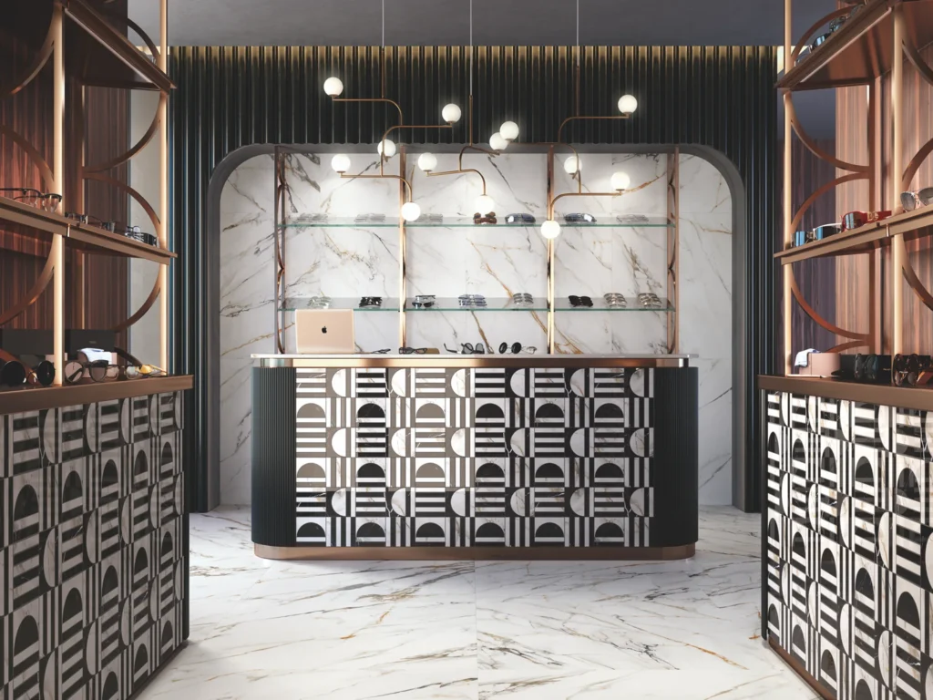 Firenze 1842 Marble-Effect Polished Porcelain Tile 1000x1000mm