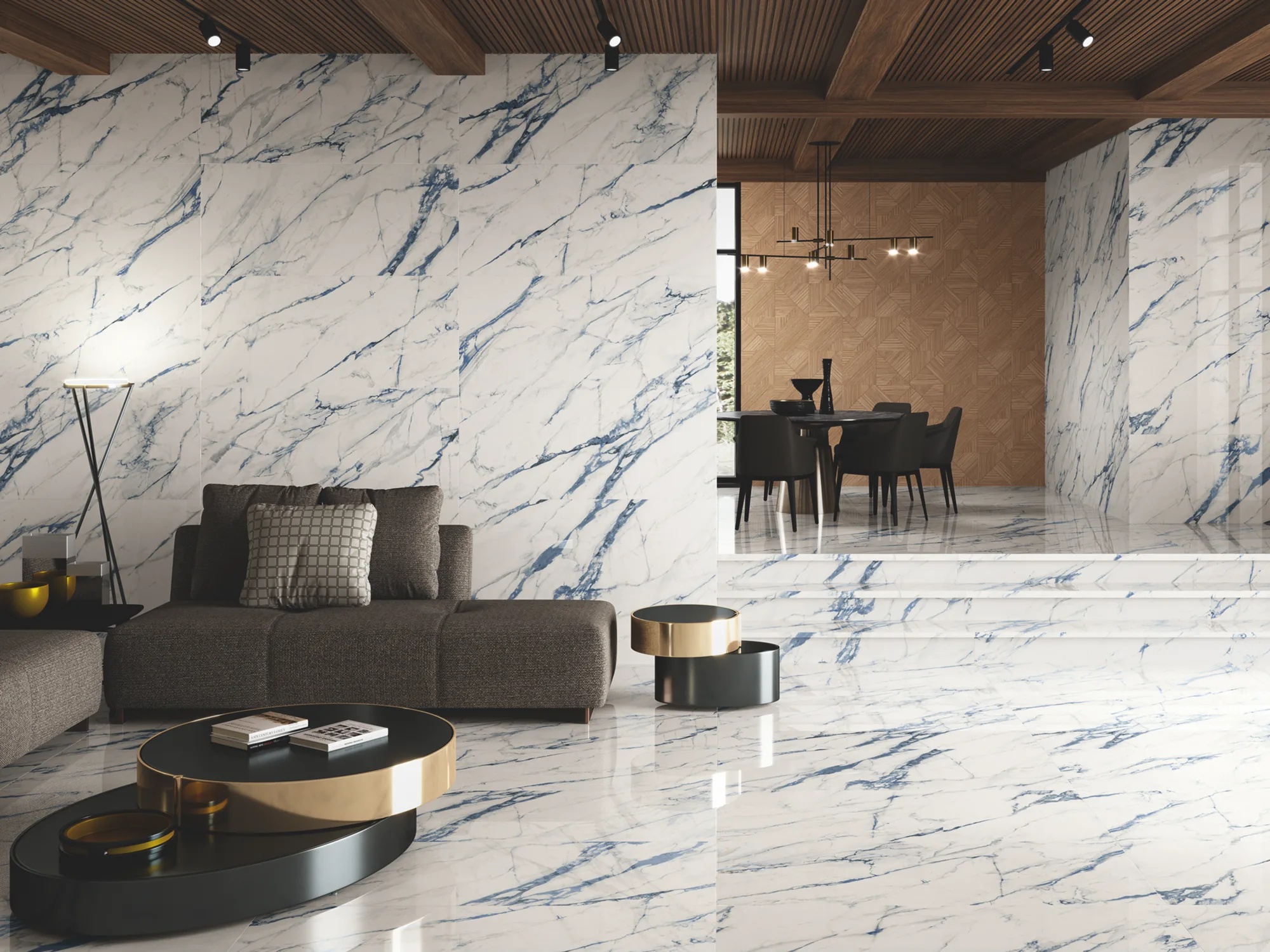 Firenze 6623 Marble-Effect Polished Porcelain Tile 1460x630mm