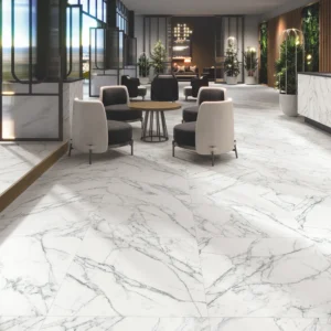 Loire 1856 White Stone-Effect Porcelain Tile 1000x1000mm