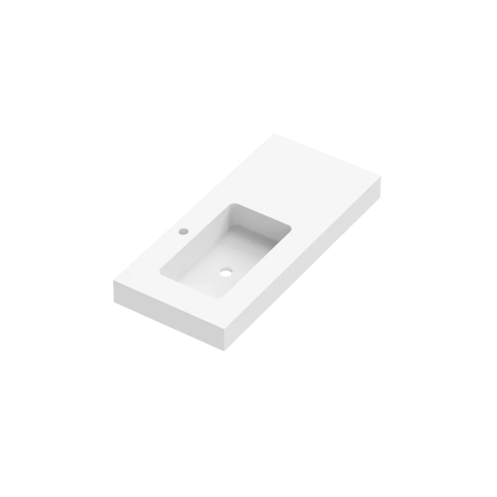 Mara Depth 46 Plinthed Washbasin 1 Sink Left 100cm