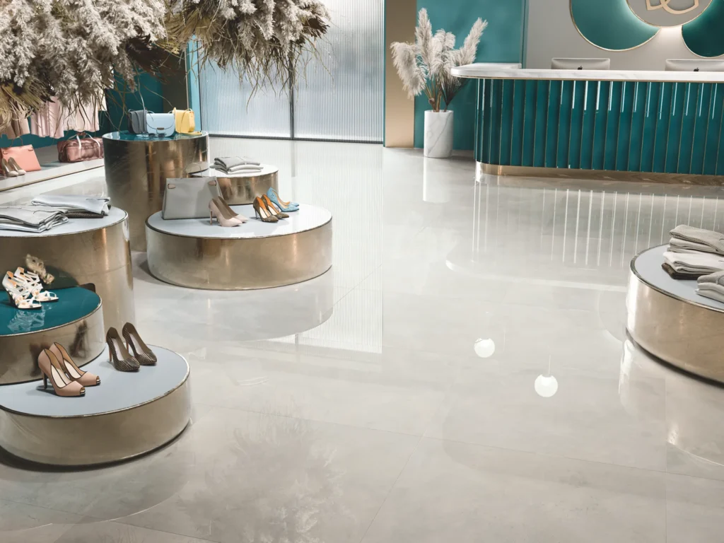 Newark 1861 White Concrete-Effect Porcelain Tile 980x980mm