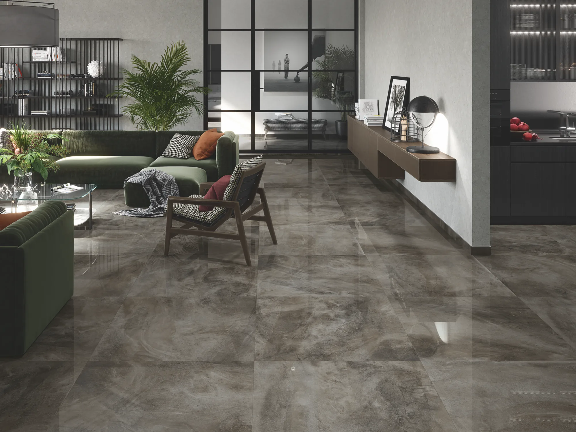 Nilo 1846 Marble-Effect Polished Porcelain Tile 980x980mm - Image 10