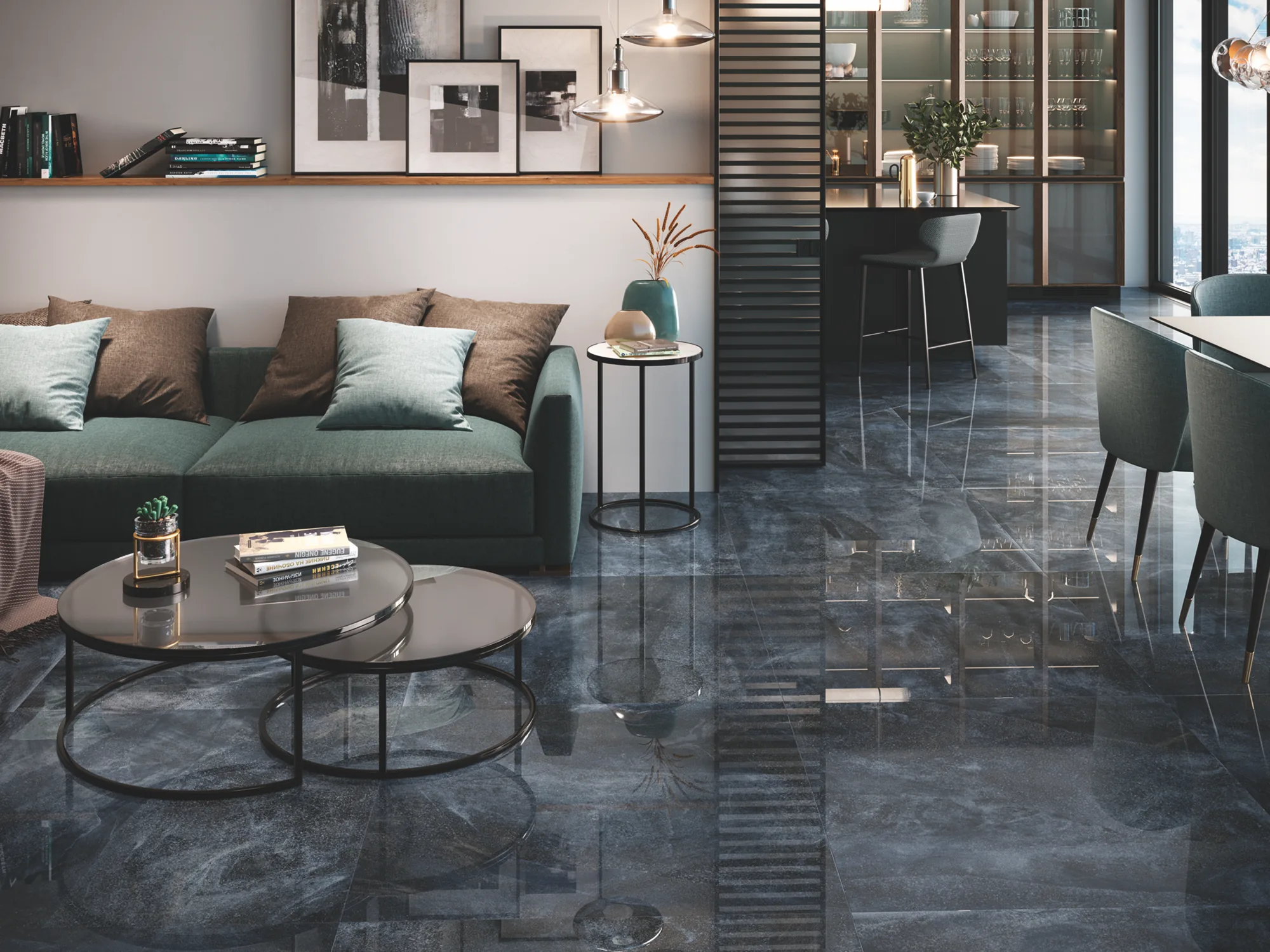 Nilo 1846 Marble-Effect Polished Porcelain Tile 980x980mm - Image 7