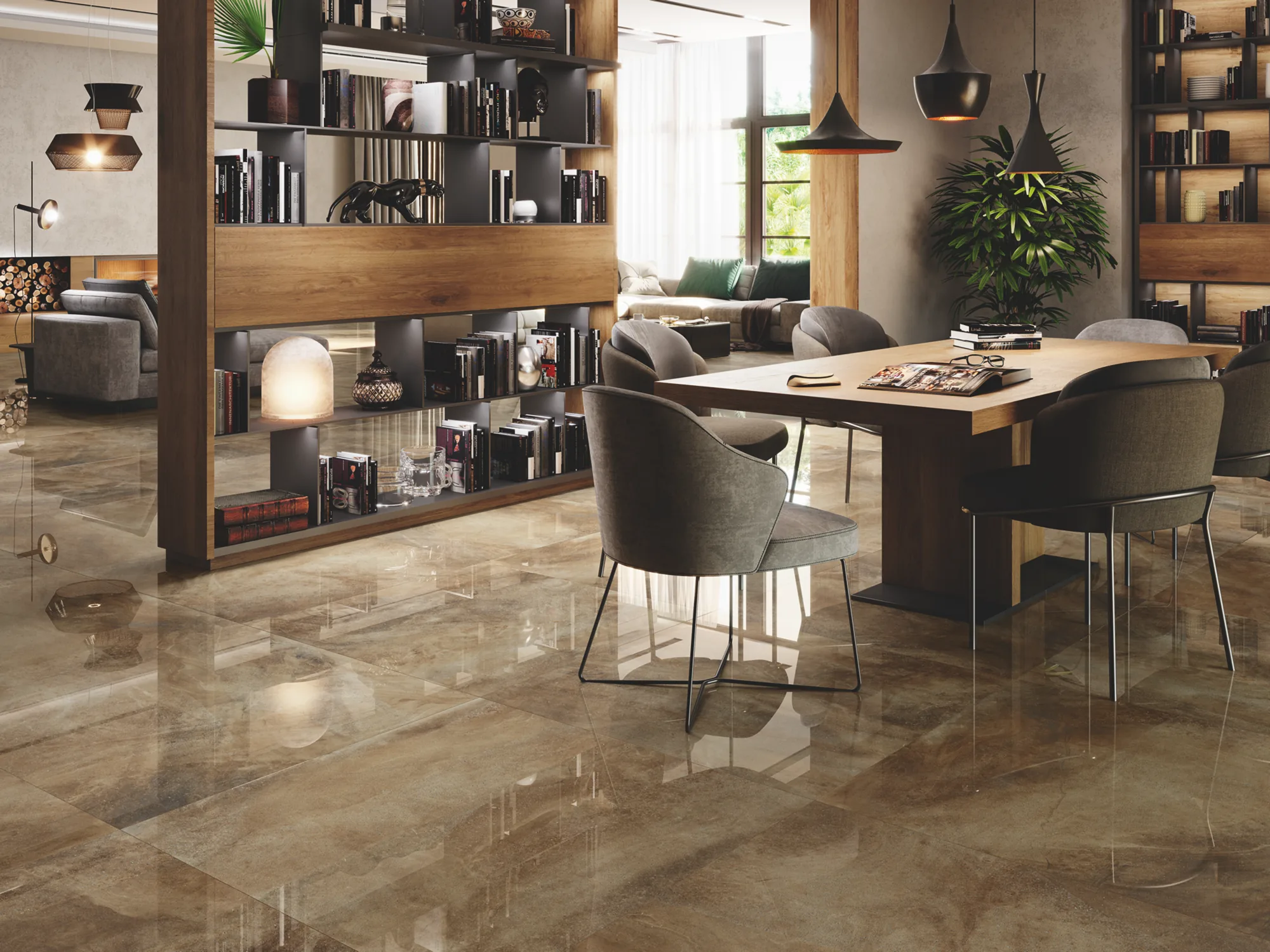 Nilo 1846 Marble-Effect Polished Porcelain Tile 980x980mm - Image 9