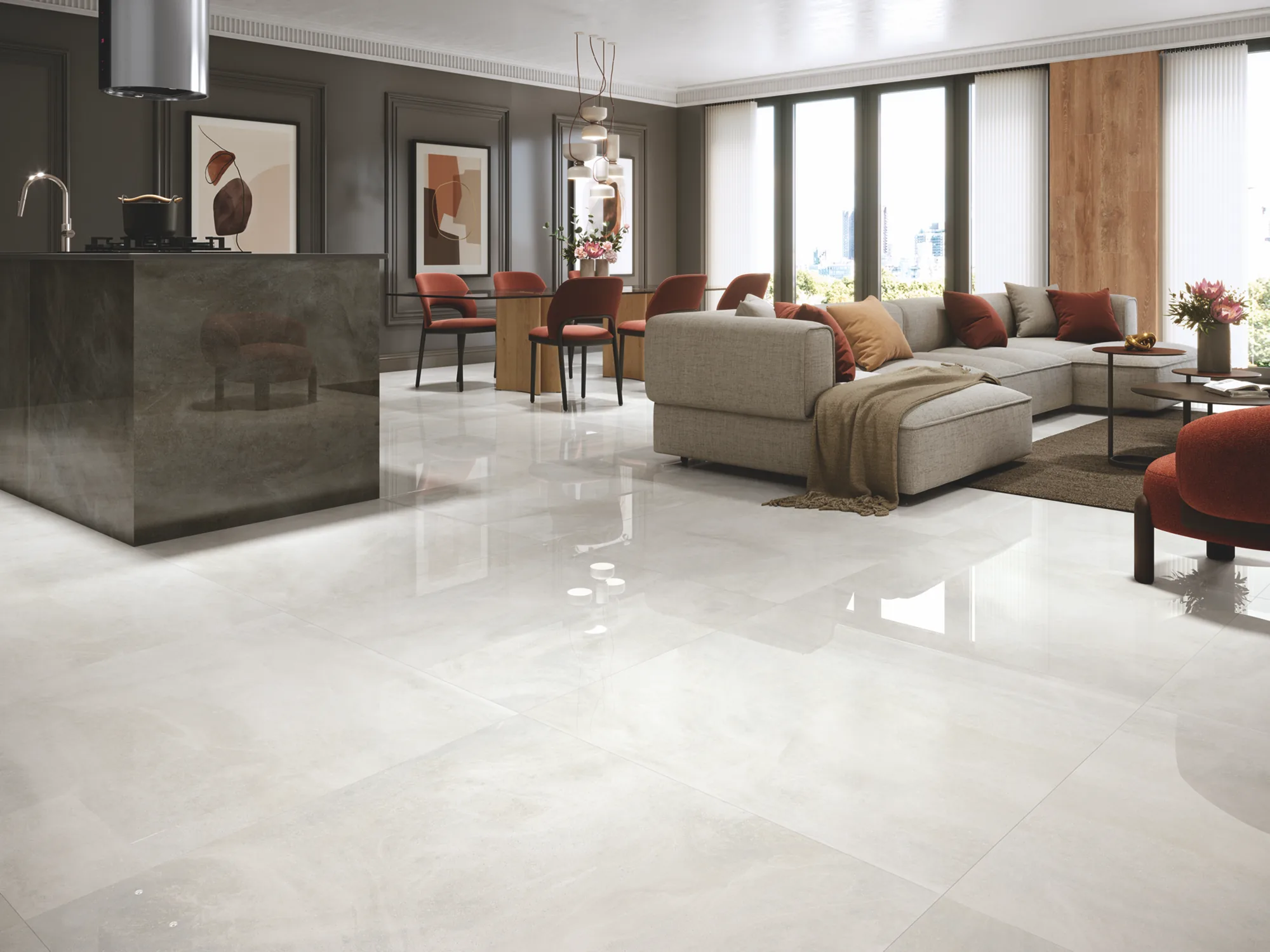 Nilo 1846 Marble-Effect Polished Porcelain Tile 980x980mm - Image 6