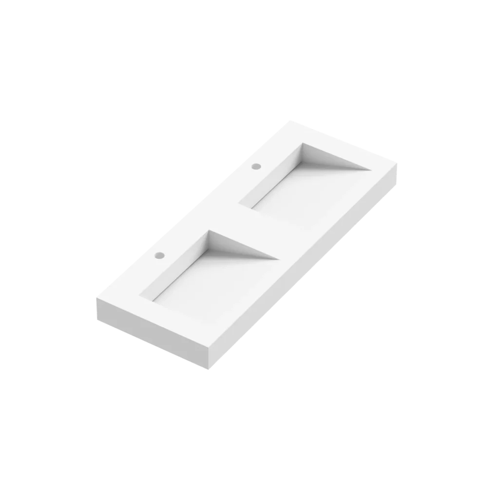 Zen Depth Plinthed Washbasin 2 Sink 120cm